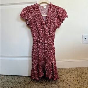 Francesca's Collections Burgundy Floral Mini Dress
